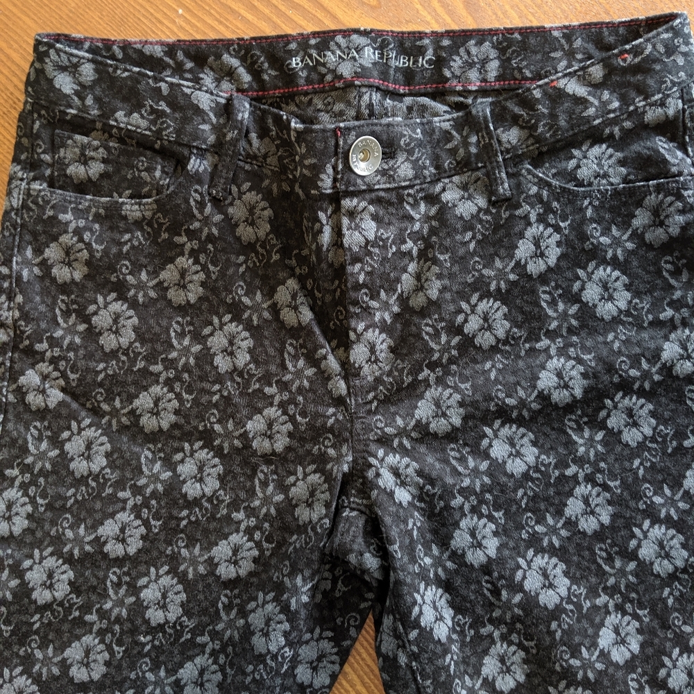 Banana Republic floral skinny jeans